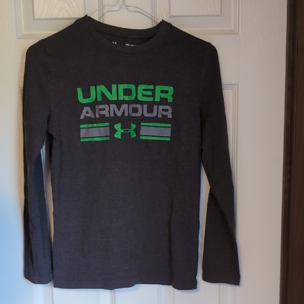 Under Armour Kids Long Sleeve Shirt - Gray and Green